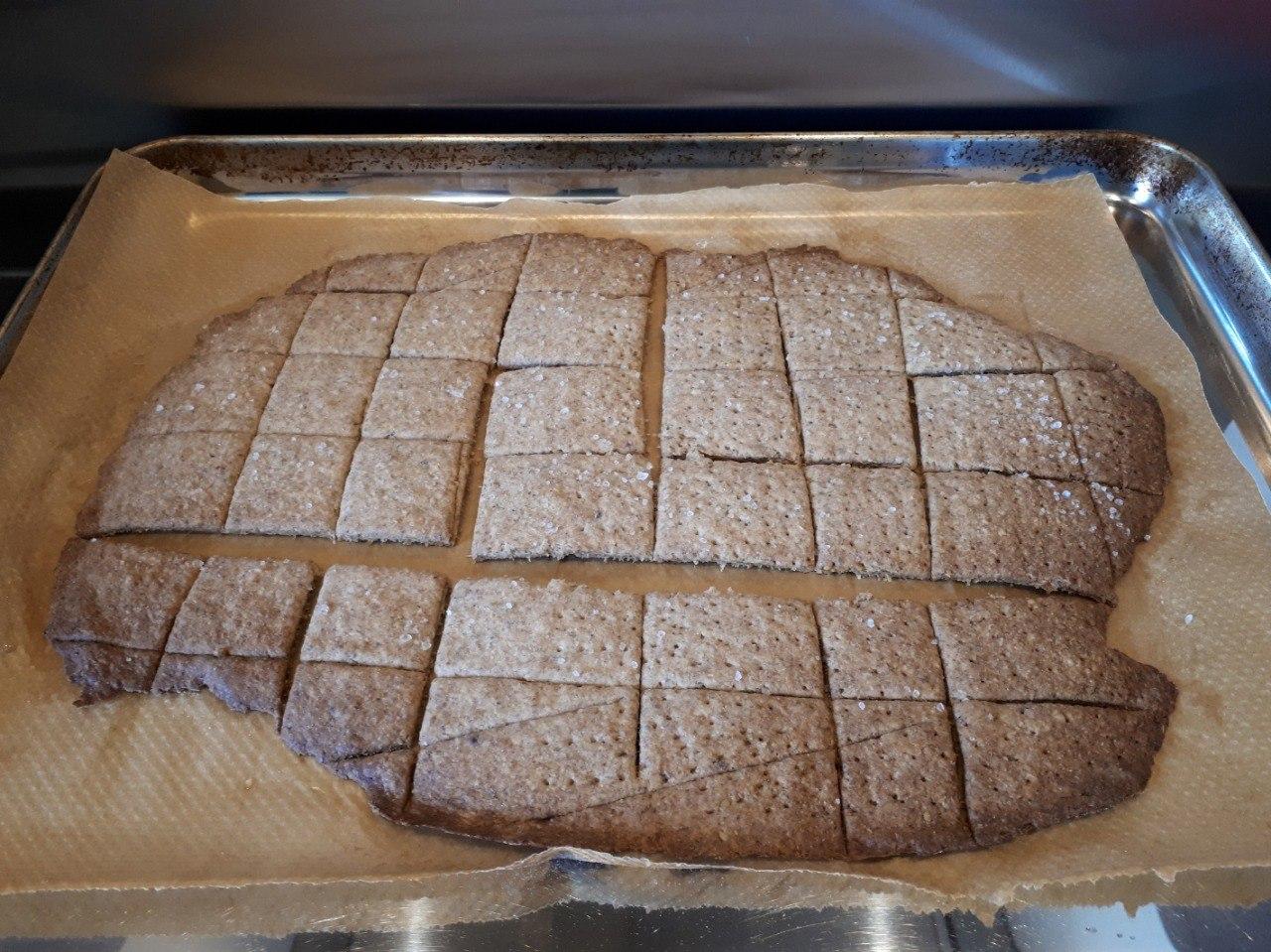 Sourdough Crackers on a baking tray