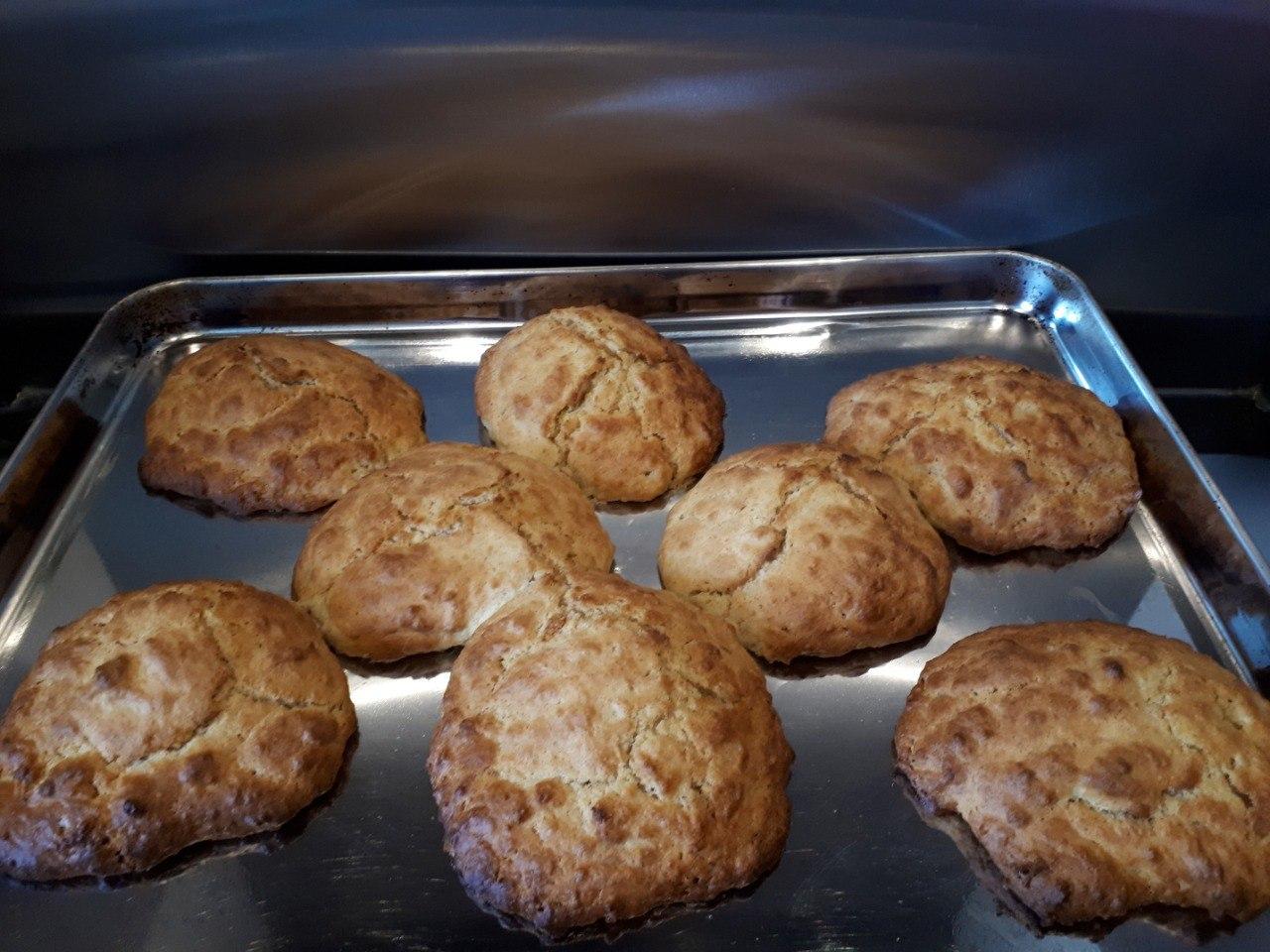 Sourdough Drop Biscuits on a baking tray