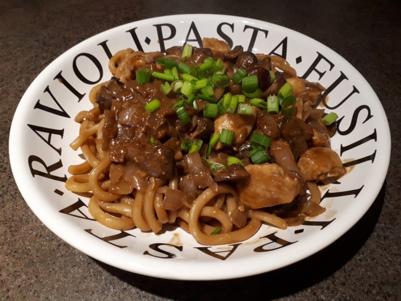 Udon in Peanut Garlic Sauce